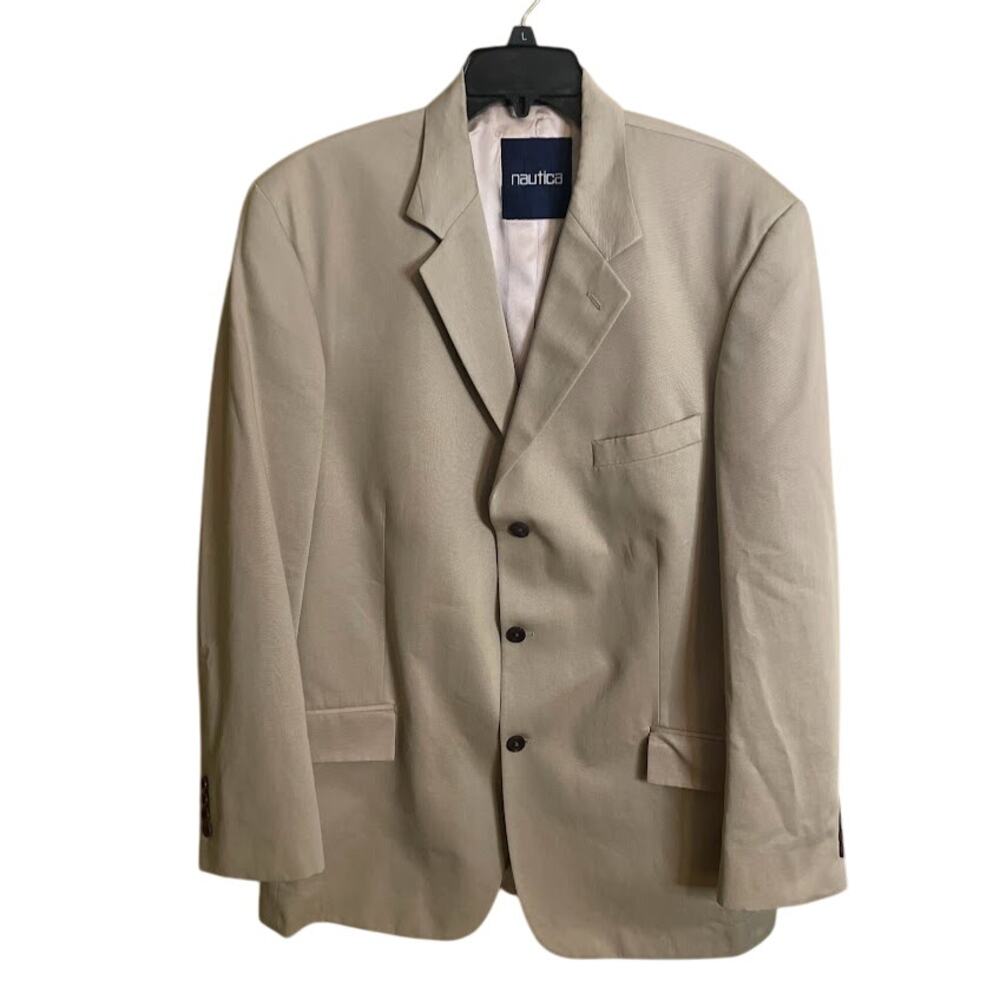 Nautica Lord & Taylor Tan Cotton Blazer -‎ Size 44L - Excellent